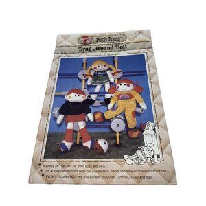 Patch Press Drag Around Doll Sewing Pattern 26” Sporty Boys & Girls Dolls 365D
